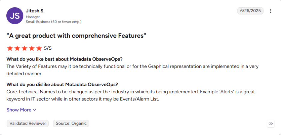 G2 Review of real user monitoring