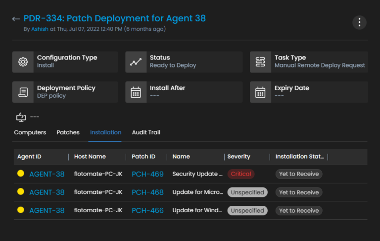 patches with end-to-end visibility