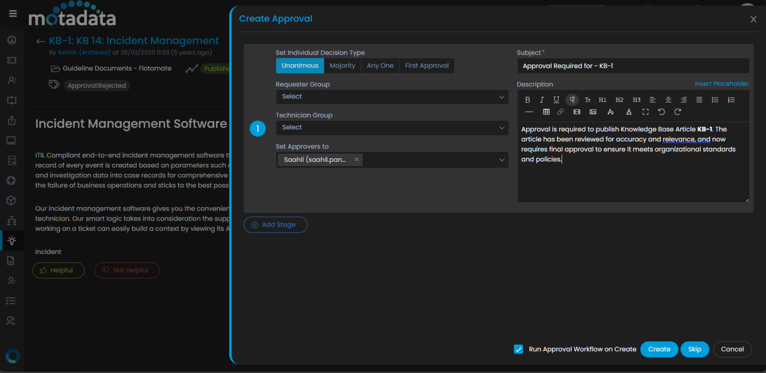 enabling senior team members to validate knowledge before it&rsquo;s published 