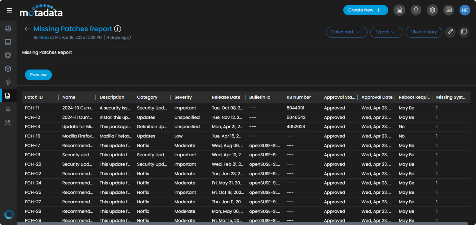 Compliance Reporting - Linux Patch Management