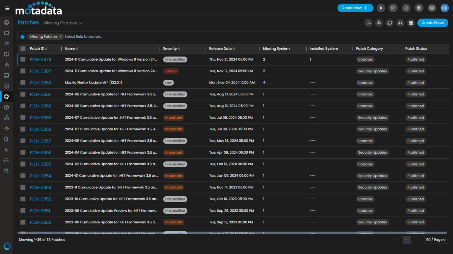 patch detection