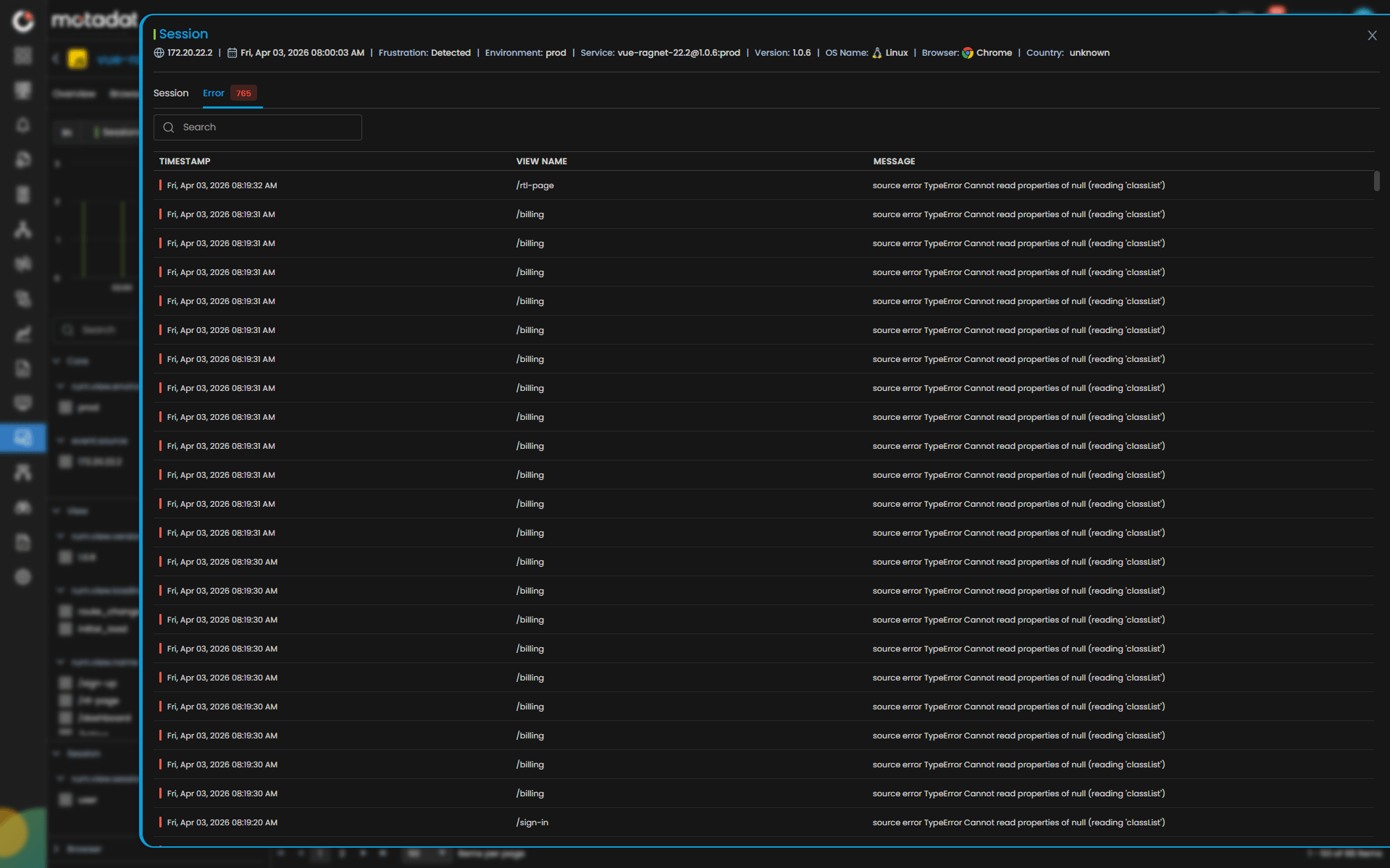 Error Analytics & Experience Failures