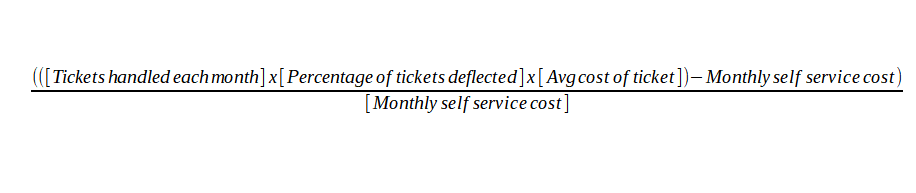 ROI Calculation from your Self Service Portal