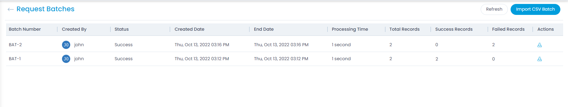 Import CSV Batches