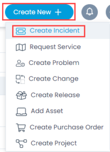 Create Request option