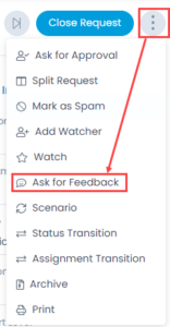 Ask for Feedback option