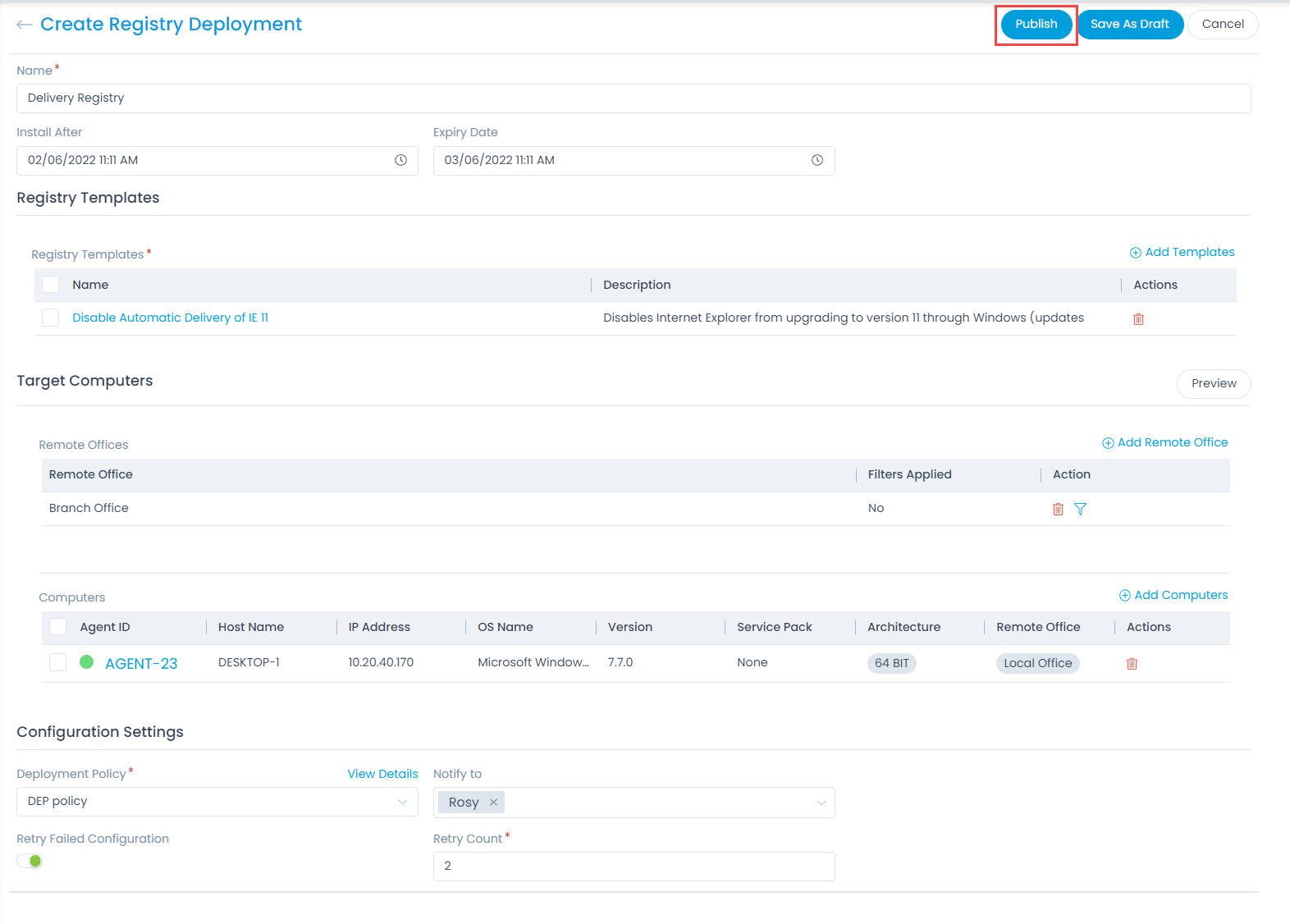 Creating Registry Deployment