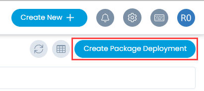 Create Package Deployment button