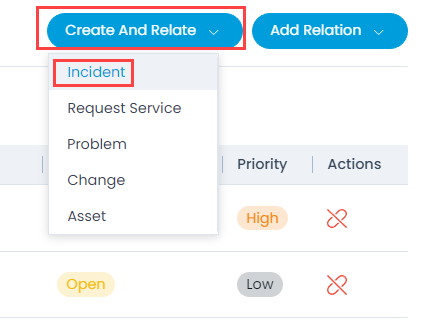 Create and Relate Incident