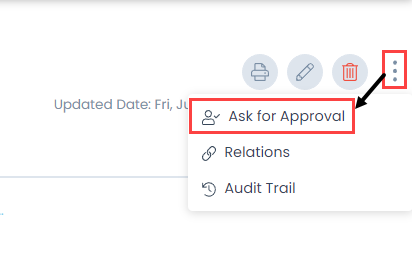 Ask for Approval option