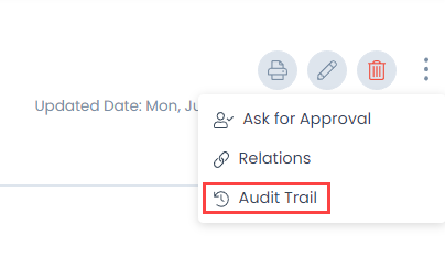 Audit Trail option