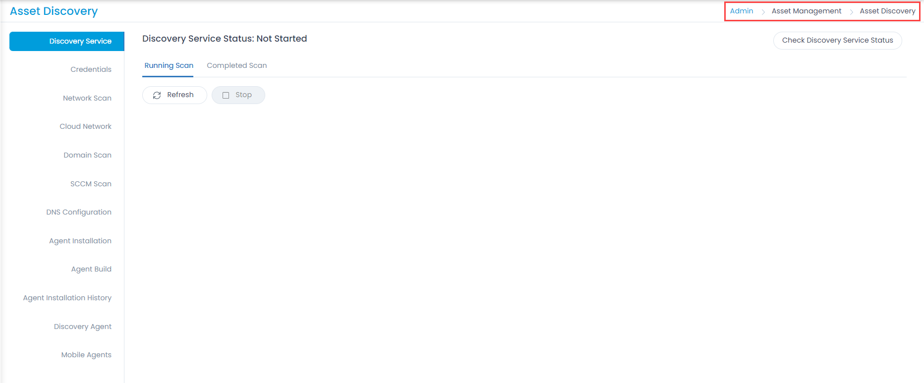 Asset Discovery Page
