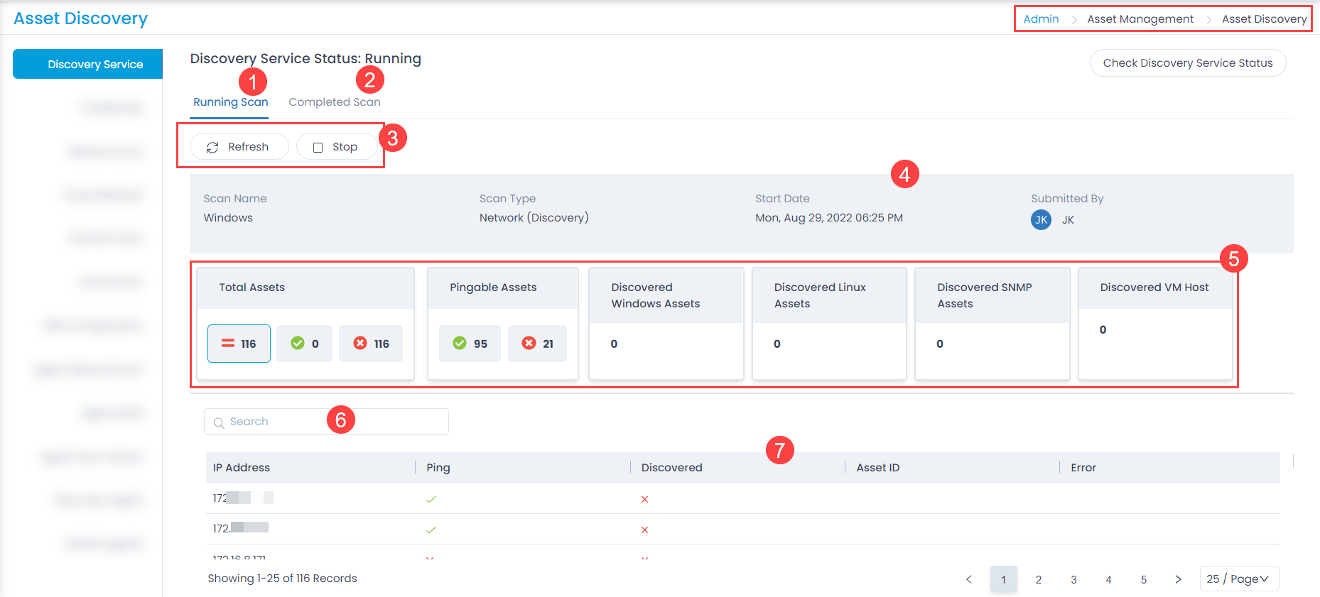 Asset Discovery Page