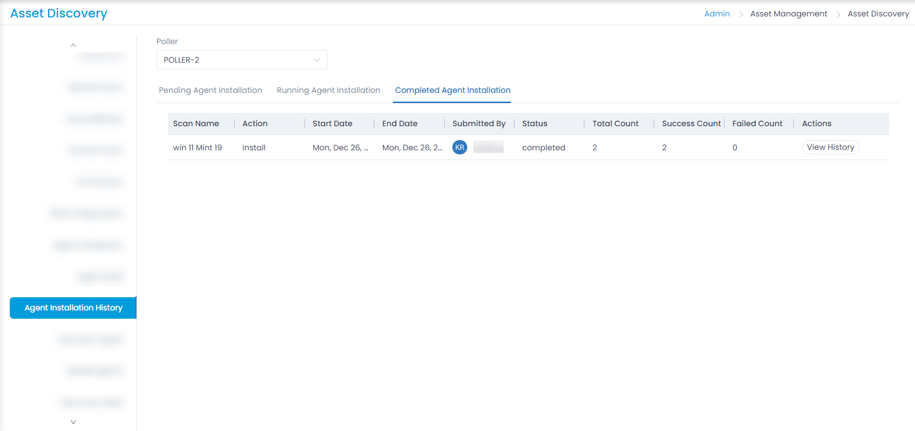 Completed Agent Installation