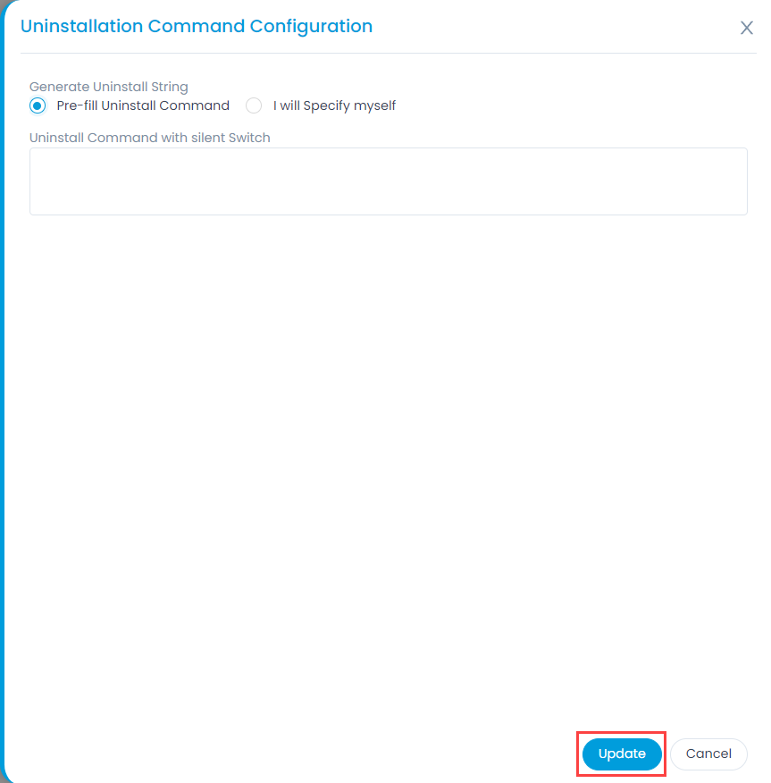 Uninstallation Command Configuration