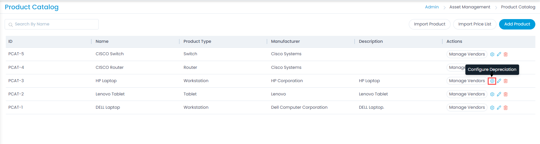 Configure Depreciation Option