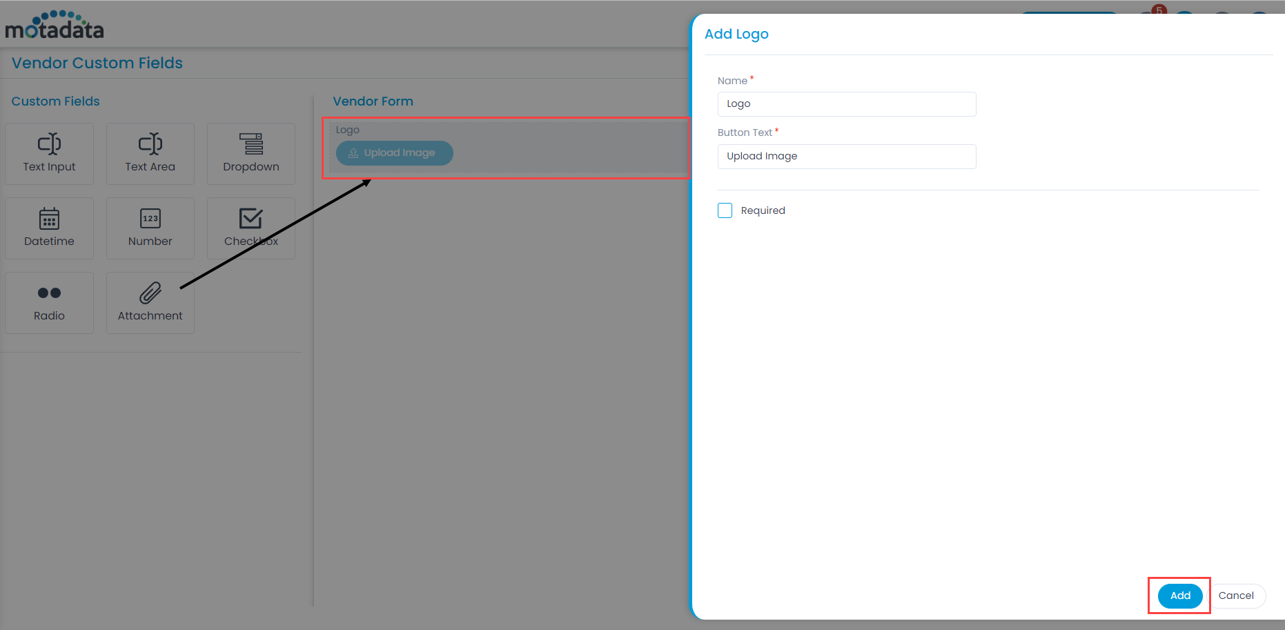 Adding Custom Field in the Vendor Form