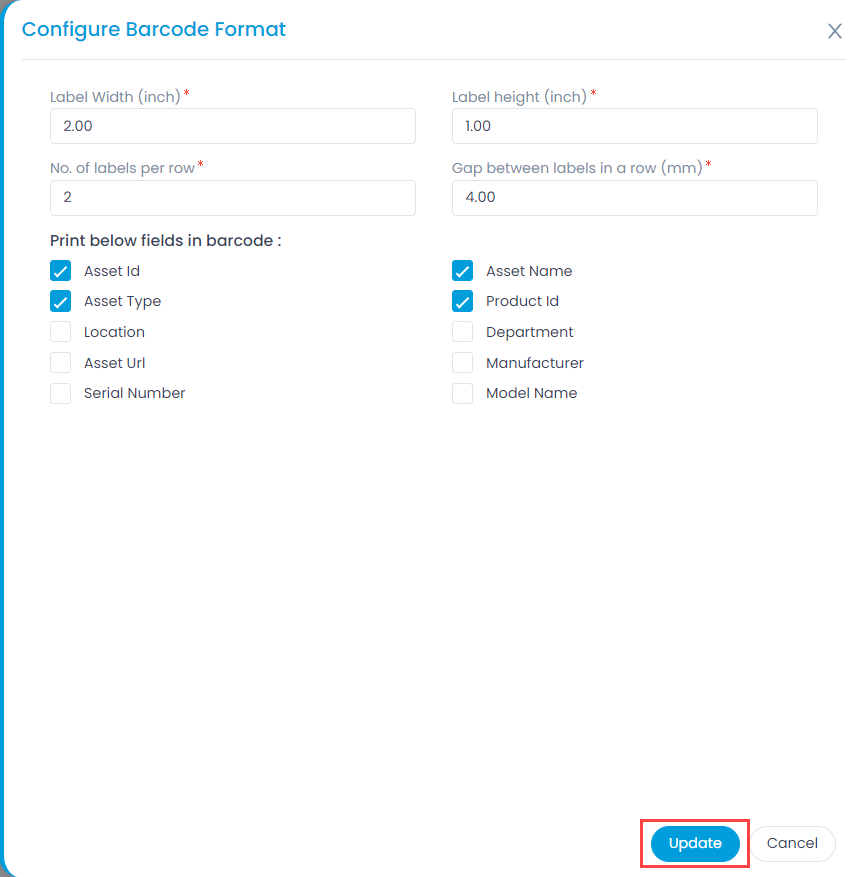 Configure the Barcode Format