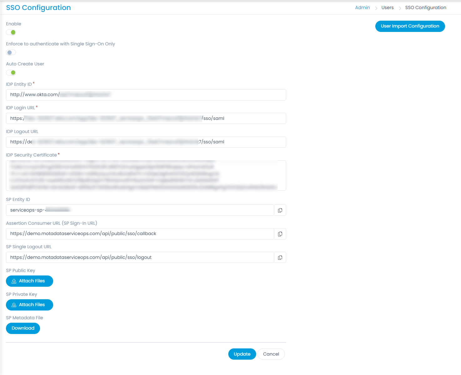 SSO Configurations