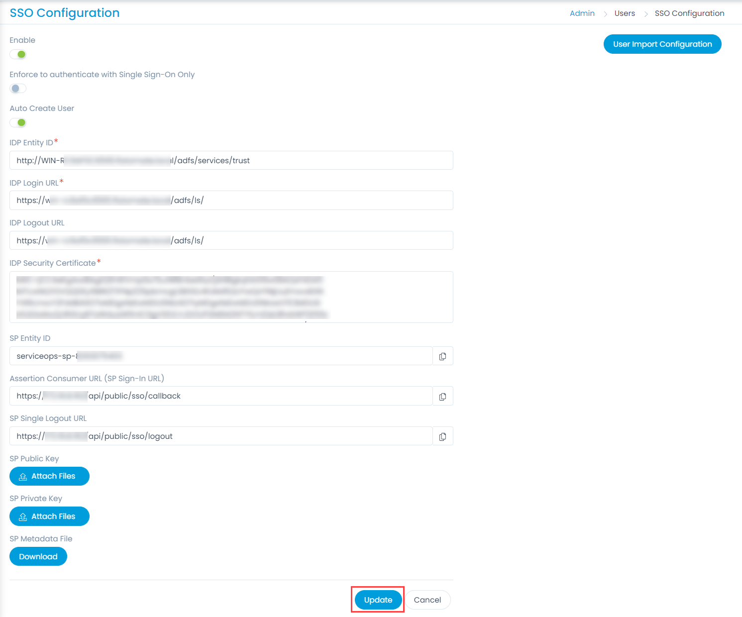 SSO Configurations