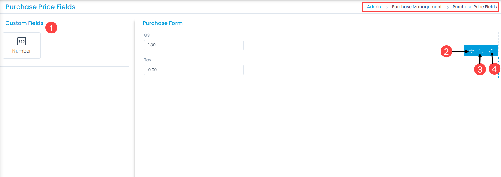 Purchase Price Fields