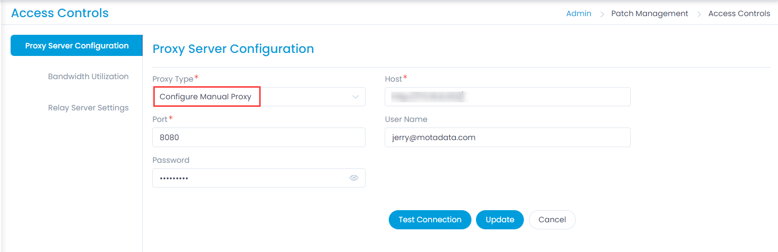 Configure Manual Proxy