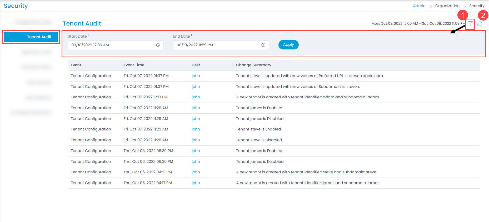 Tenant Audit