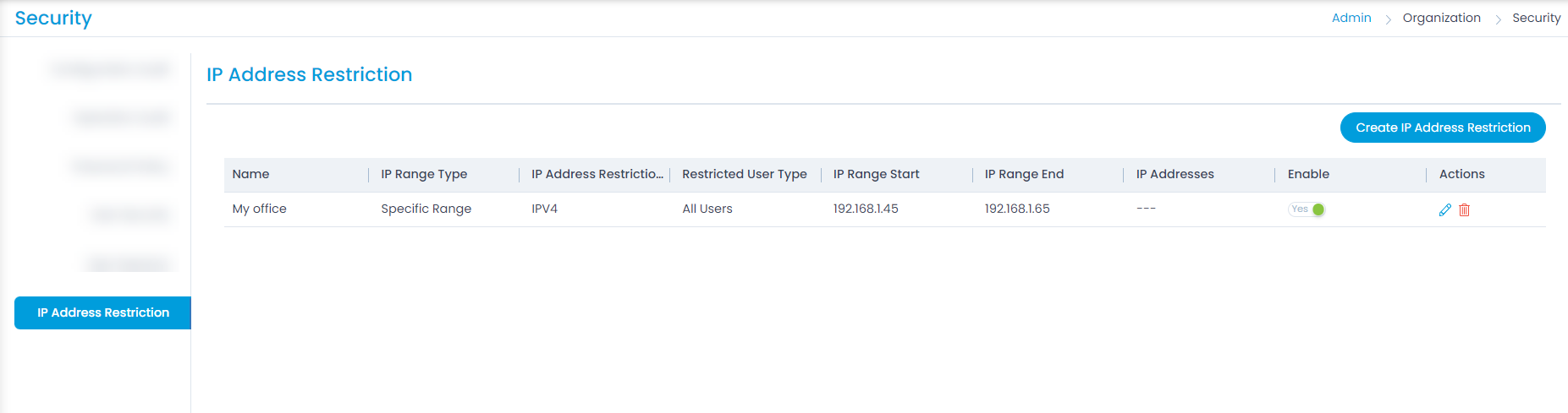 IP Address Restriction