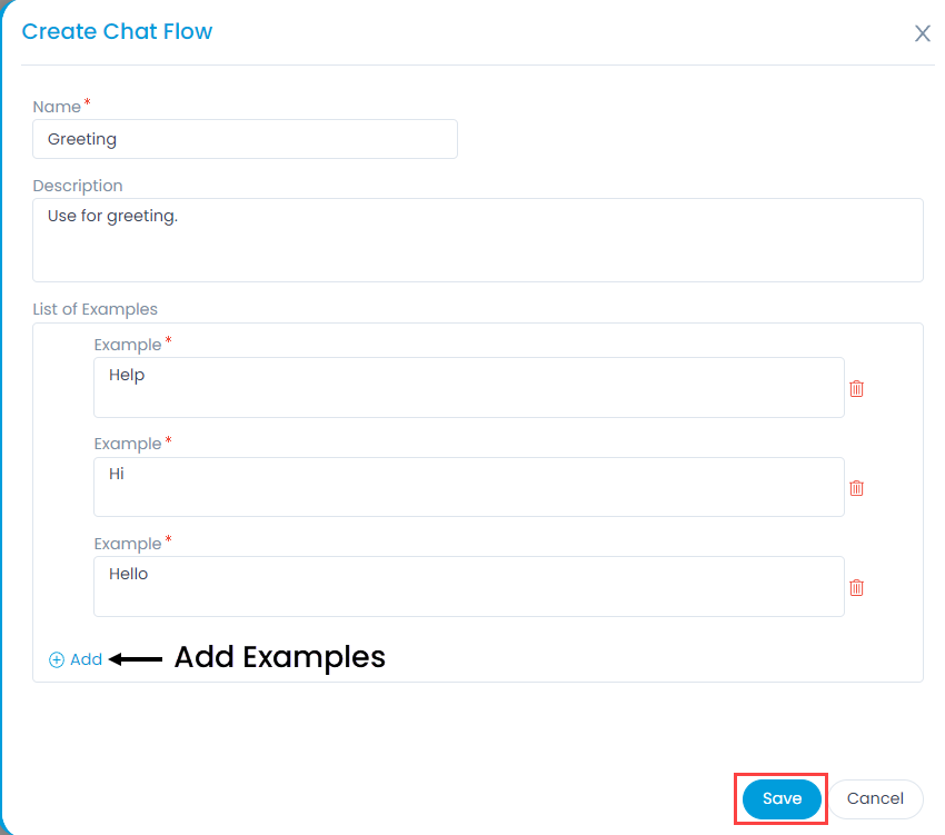 Create Chat Flow Popup