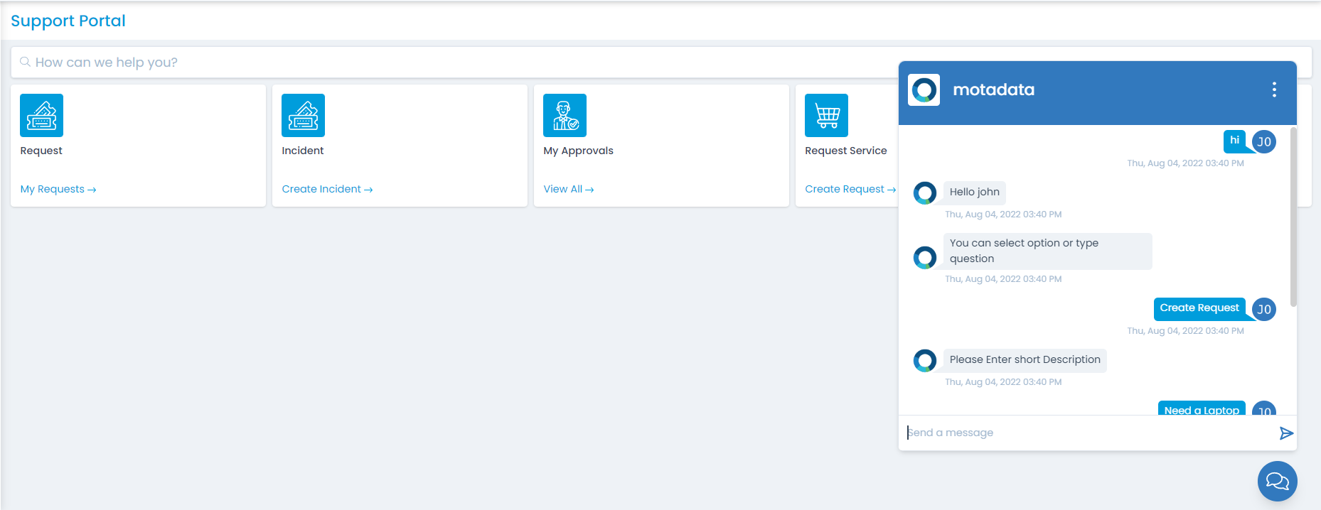 Virtual Agent Responding as per the configured Chat Flow