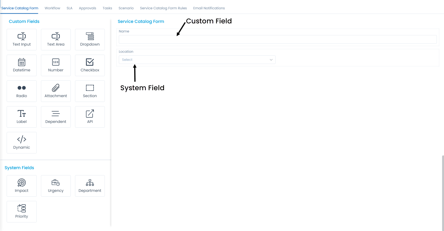 Service Catalog Form