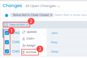 Archiving Multiple Changes