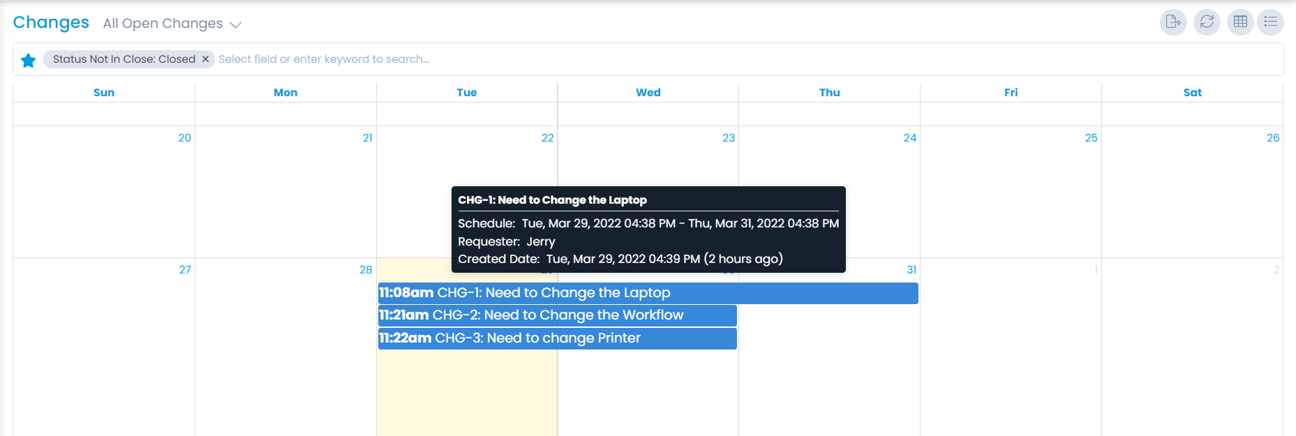 Calendar View