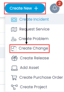 Create Change option