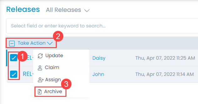 Archiving Multiple Releases