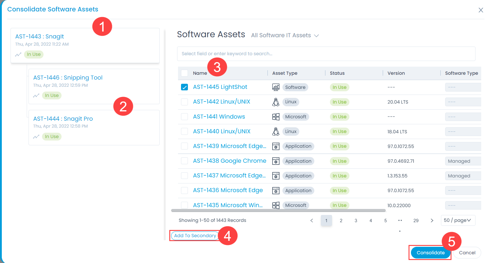 Consolidate Software Assets