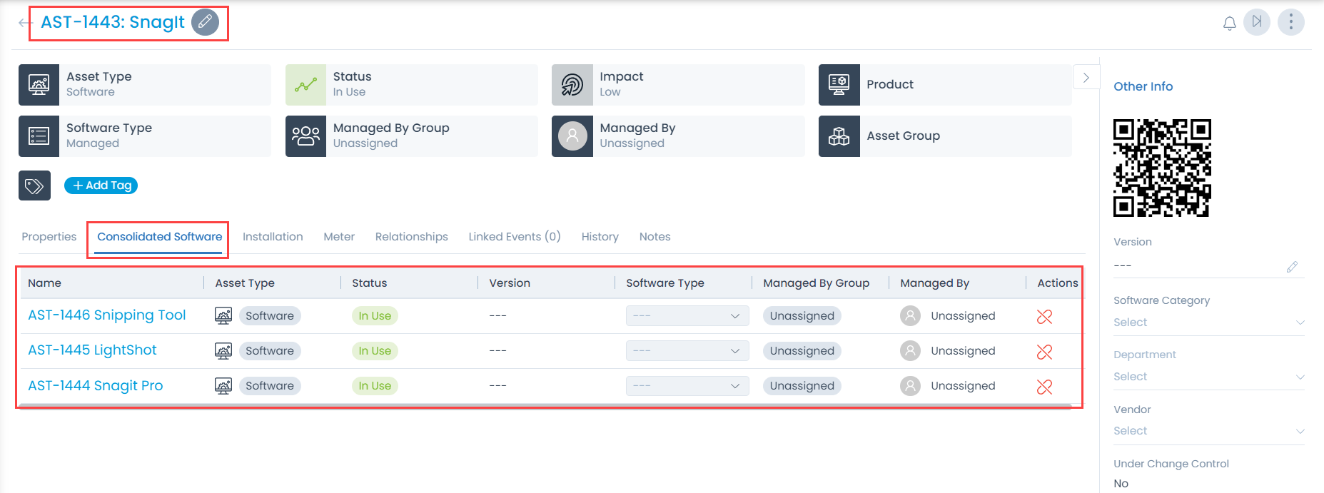 Viewing Consolidated Software