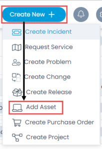 Add Asset Option