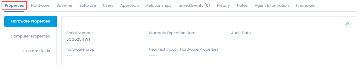 Hardware Properties