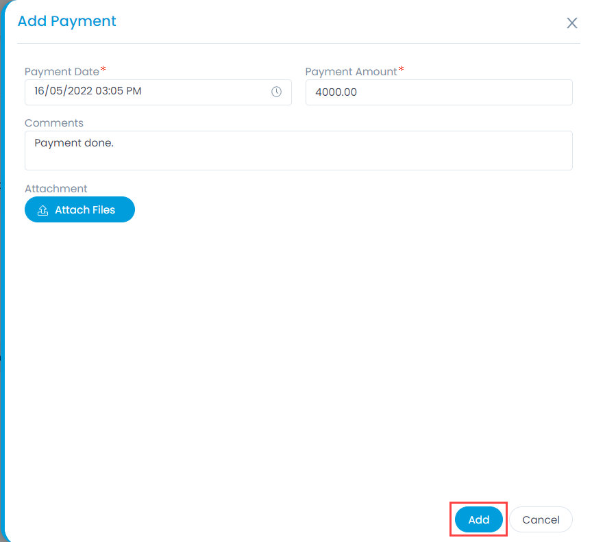 Adding Payment