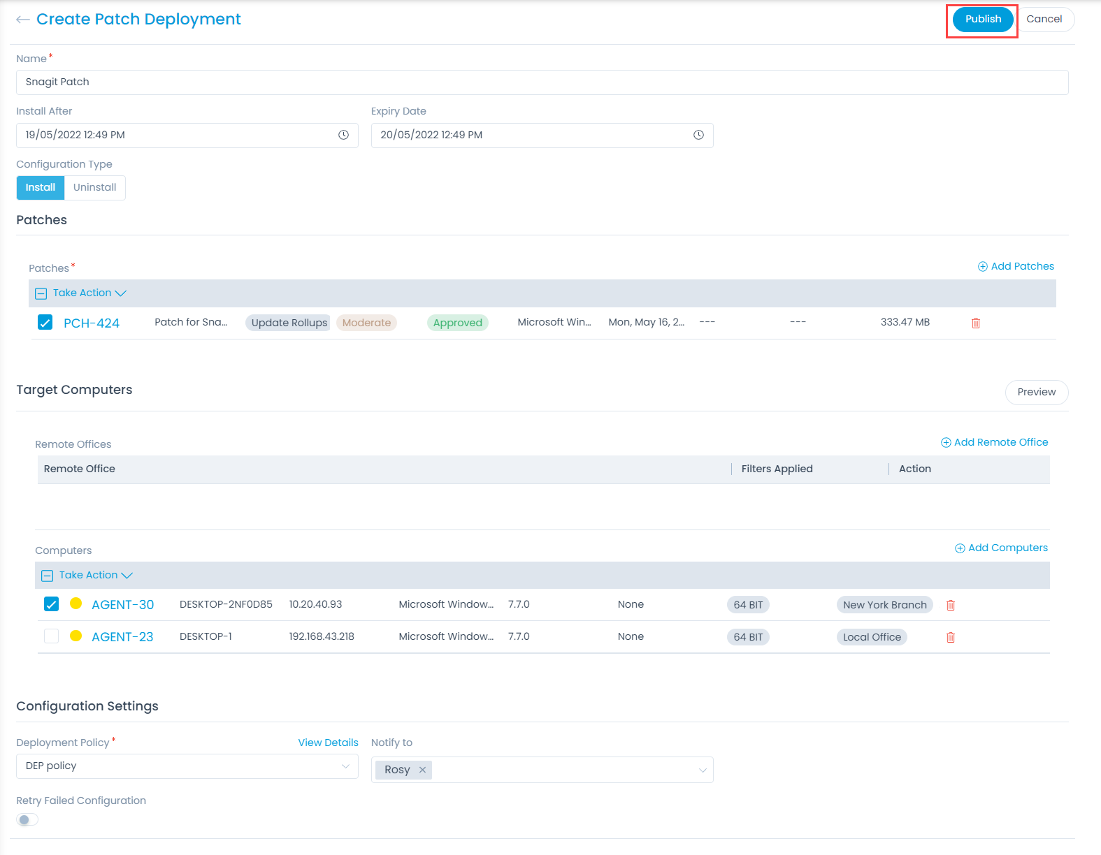 Create Patch Deployment