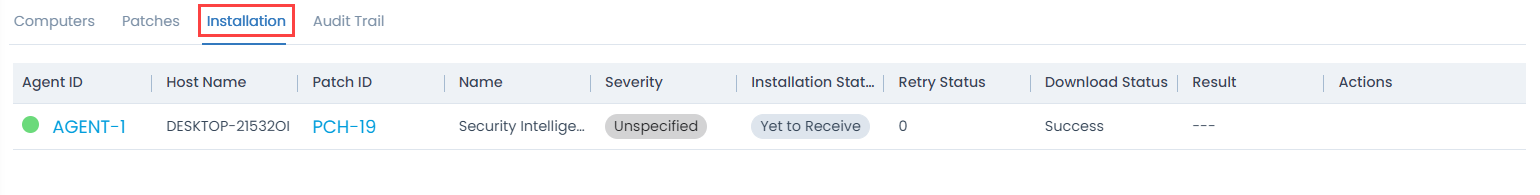 Installation Tab