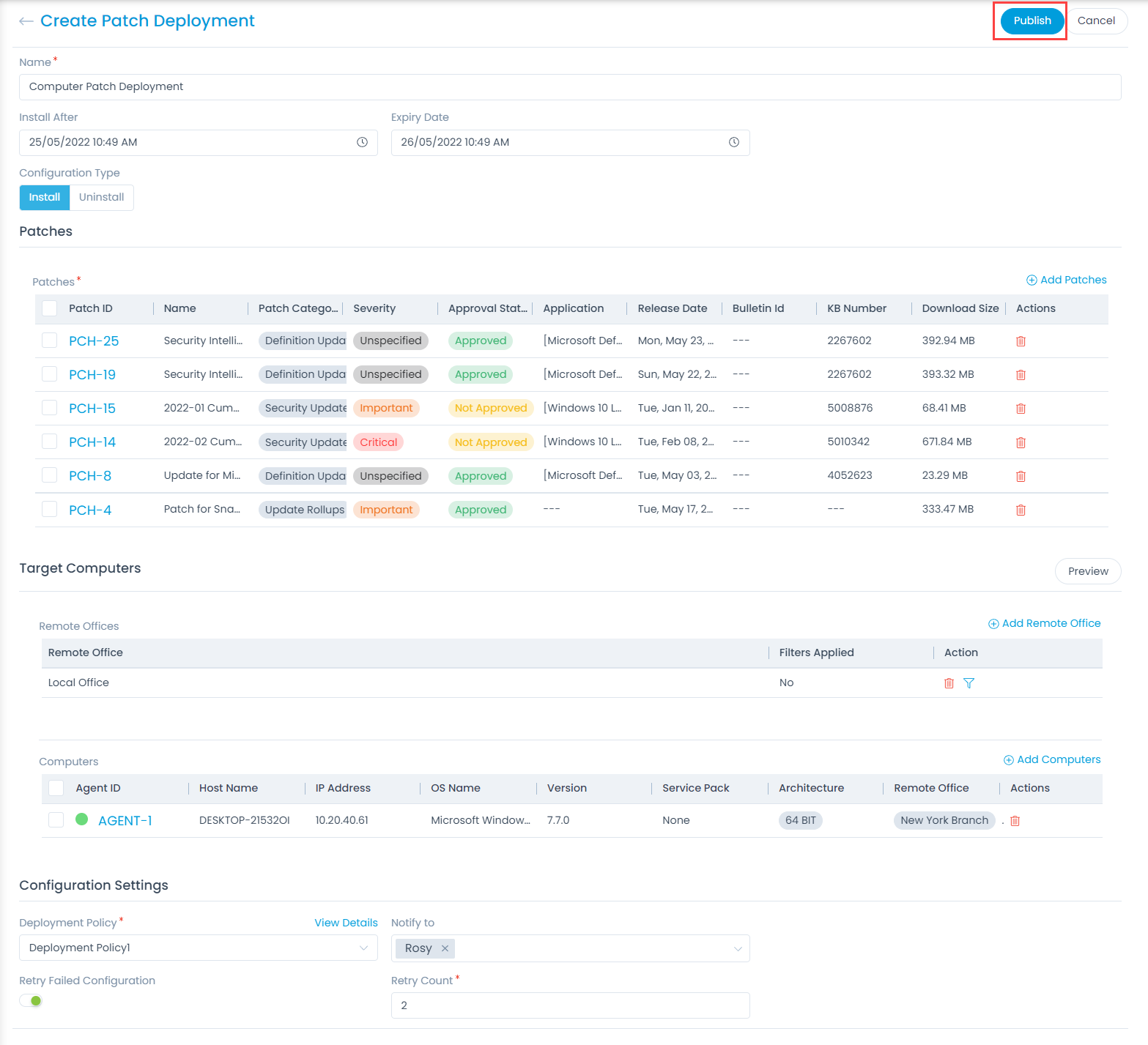 Create Patch Deployment