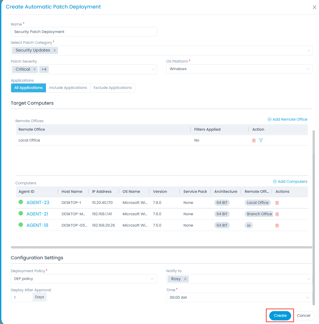 Create Automatic Patch Deployment