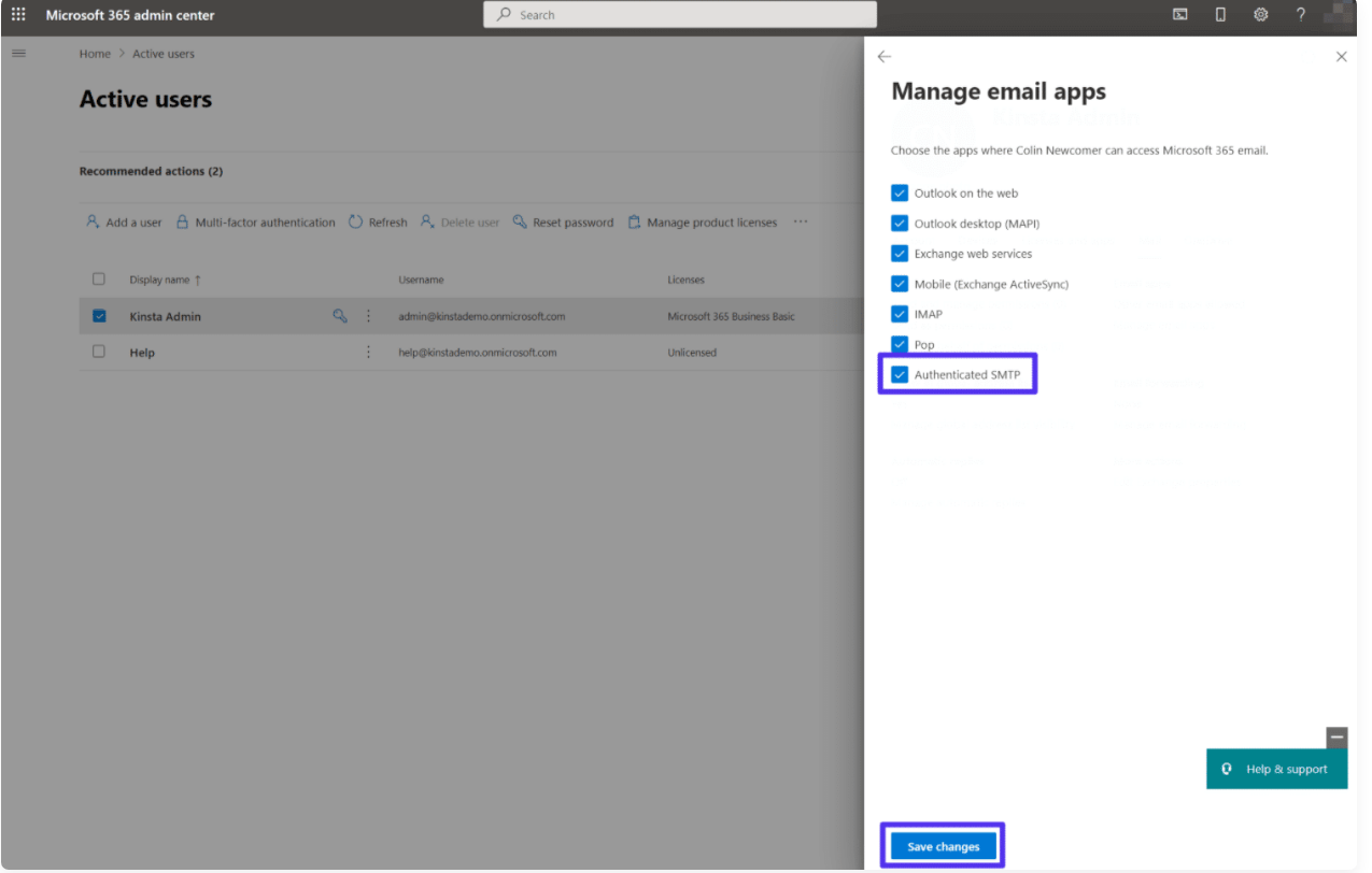 Authenticated SMTP Option