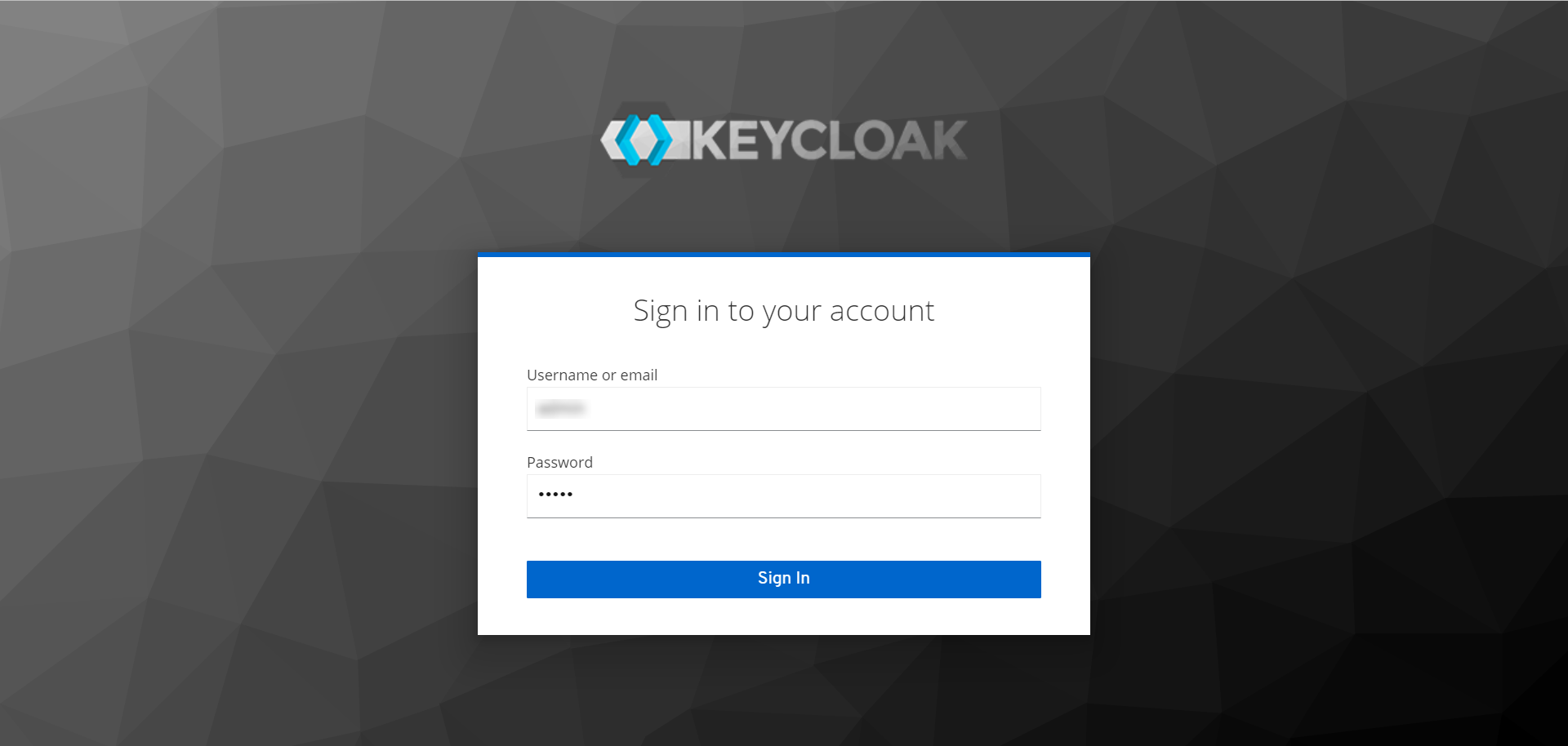 Key Cloak Sign-In Page