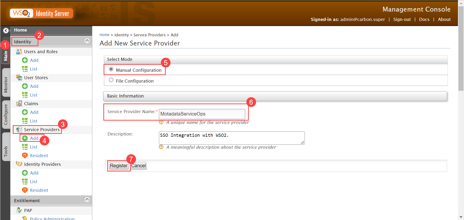 Adding Service Provider