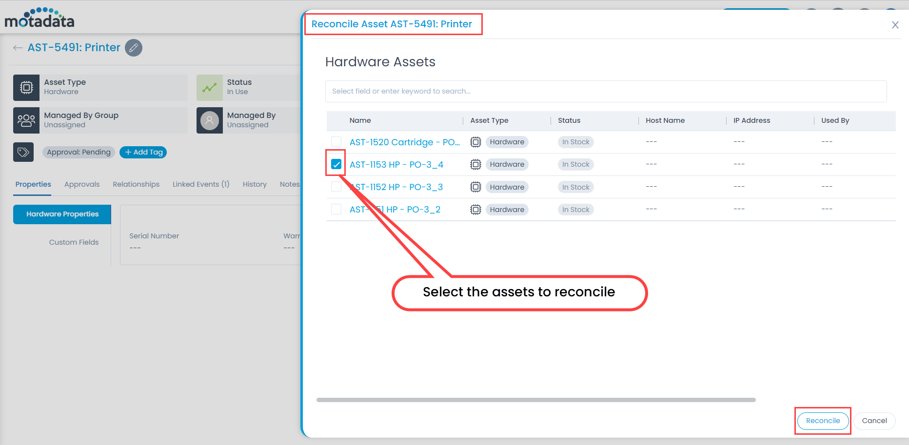 Reconciling the Asset