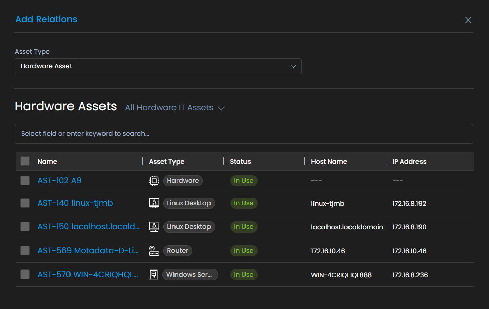 Create and manage AMC contracts - Add Relations