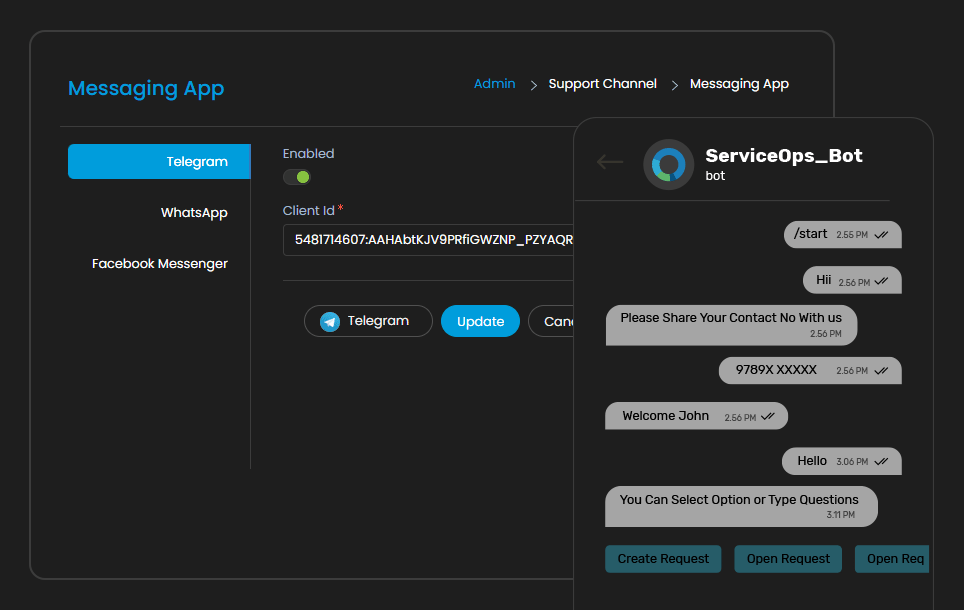 Telegram Integration with ServiceOps